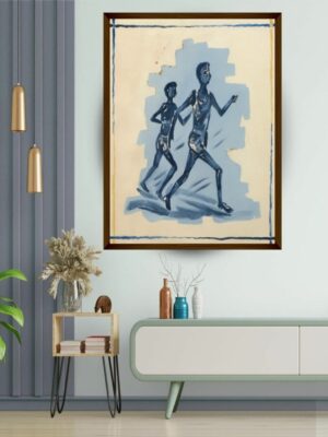 Silhouetted Rhythms in Blue – Athletic Canvas Prints