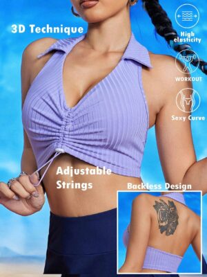 Sexy Solid Color Adjustable StringsTshirt ,Basic Top Summer Outfits Matching,Workout Gym Daily ,Basic T Shirt,Workout Tops,Y2k