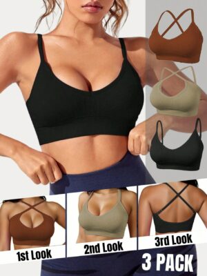 Comfortable Seamless Sports Bra In Solid Colors With Multiple Ways To Wear