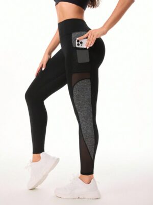 Solid Color Pocketed Seamless Sports Leggings