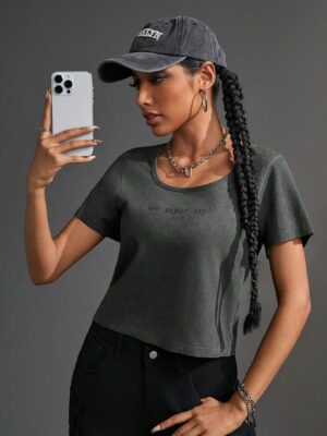 Summer Casual Letter Print Sports T-Shirt