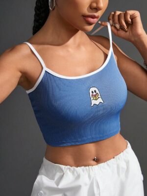 Women’s Fashionable And Adorable Short Printed Sleeveless Camisole