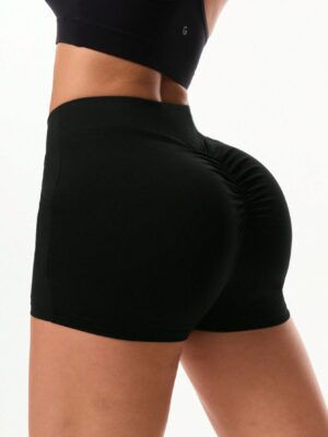 Women’s Solid Color Simple Daily Sports Shorts