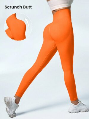 Women’s Solid Color High-Waist Fitness Leggings For Everyday Wear