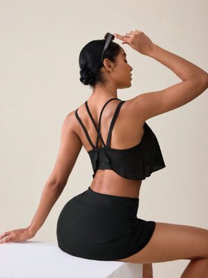 Women’s Solid Color Casual Versatile Vest-Style Sports Bra