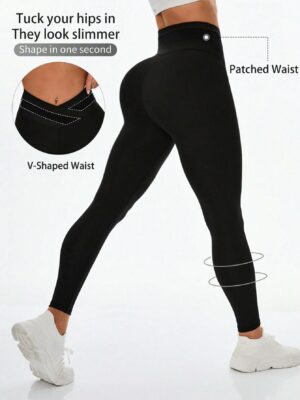 Deconstructed Sexy High Waisted Cross Waist Yoga Workout Leggings With Butt Lifting Design