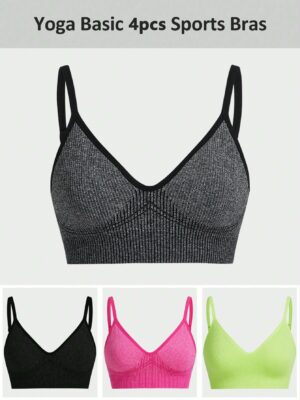 Women’s Solid Color Simple Sport T-Shirt & Tank Top/Seamless/Adjustable