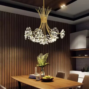 Modern and stylish openwork bouquet design gold luxury chandelier for living room and hotel luxury LED chandelier