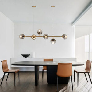 Nordic round glass chandelier restaurant round ball chandelier