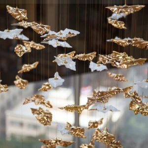 Contemporary Modern Luxury Large Indoor Table Ceiling Luxury Led Ceramic Leaf Foyer Chandeliers