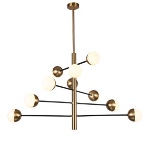 Fancy Hanging Ceiling Lights Ball Shape Glass Iron Big Pendant Light Crystal Chandelier