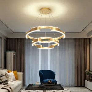 New Design Metal Ring Modern LED Round Chandelier Circle Pendant Light Led