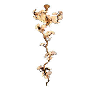 Italian light luxury full copper living room Villa hotel lobby stairwell lotus crystal chandelier