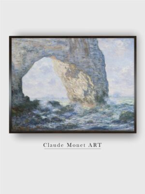 “Blue  Grey Abstract Manneporte Painting Wall Art”