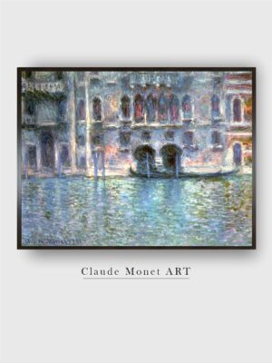 “Green  Blue Venice Wood Framed Painting Wall Art”