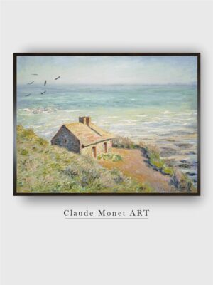 “Blue  Green The Customs Hut Painting Wooden Wall Art”