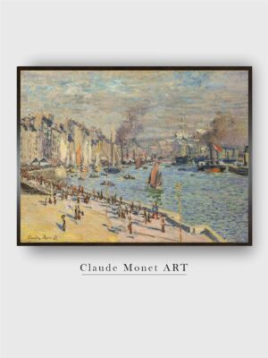 “Brown  Blue Port Of Le Havre wooden Painting Wall Art”