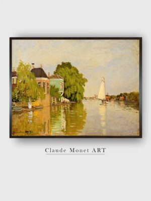 “Beige  Green Landscape at Zaandam IV  Framed Wall Art”