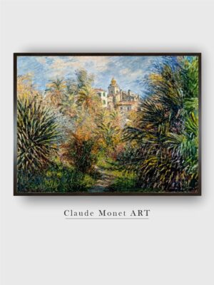 “Green  Blue Jardin De Bordighera Painting Framed Wall Art”