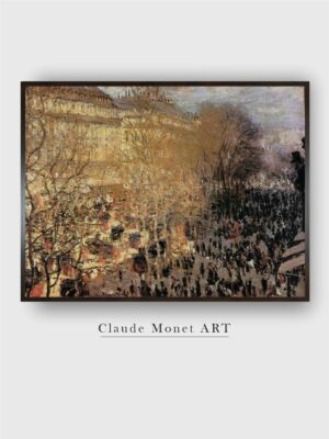 “Beige  Brown Boulevard Des Capucines  Canvas Painting  Wall Art”