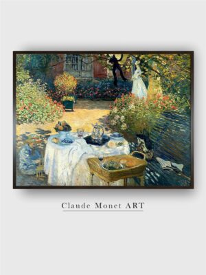“Green  Black Le Dejeuner Painting Framed Wall Art”