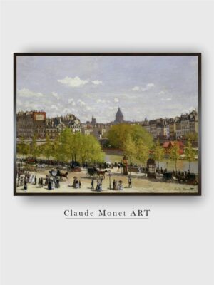 “Blue  Green Quai Du Louvre Paris Framed Wall Painting Wall Art”