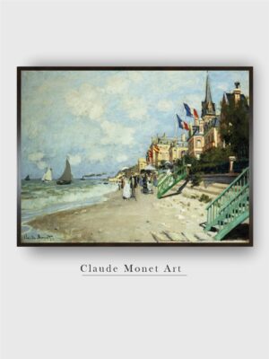 “Blue & Beige The Beach At Trouville Painted Framed Wall Art”