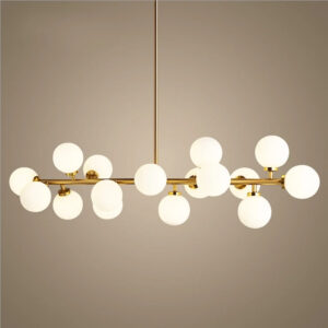 Luxury Lighting Ball Designer Chandelier G4 16 Lights Lamp Brass Metal Nordic Led Frosted Glass Industrial Plated Stained Glass