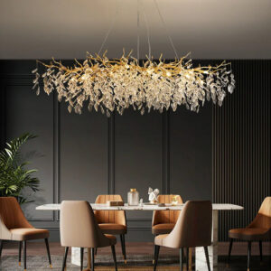 Modern Luxury Gold Crystal Chandelier High Quality Aluminum for Hotel Dining Table Island Kitchen Use