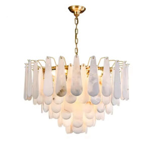 Modern minimalist style white marble slice chandelier for living room and luxury villa dining room chandelier