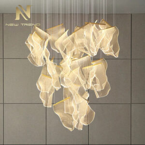 Custom Contemporary Large Indoor Decoration Project Pendant Lights Fixture Hotel Villa Modern Led Chandelier