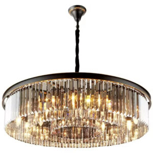 Modern Luxury Black Gold Large Black Crystal Chandeliers For Hotel Living Room Restaurant Exhibition