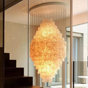 Modern Shell Chandelier Nordic Art Decor  Sea Shell Pendant Lamp Living Room Restaurant Hotel Villa Stairwell Light